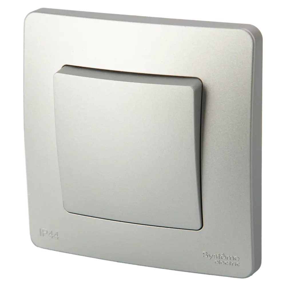Выключатель проходной встраиваемый Systeme Electric Blanca 1 клавиша цвет алюминий STLM-2146800