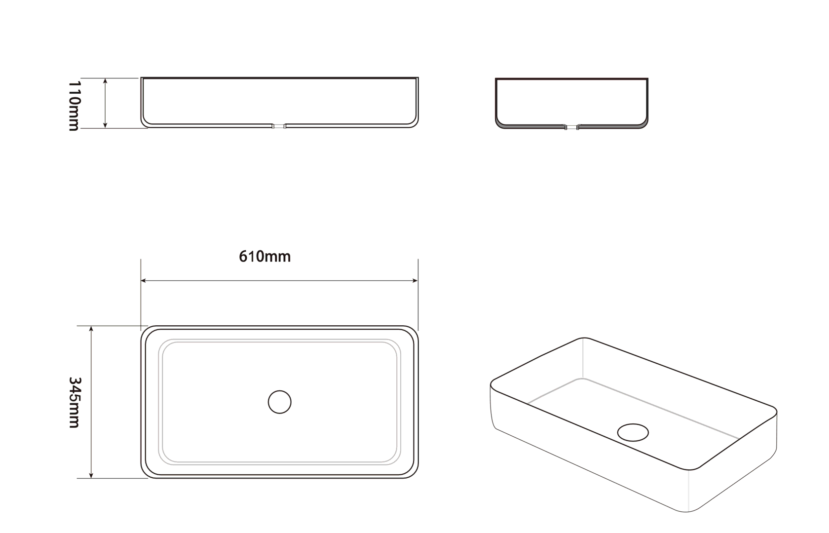 Раковина чаша SL-1073MB SANTILINE  - Вид №1