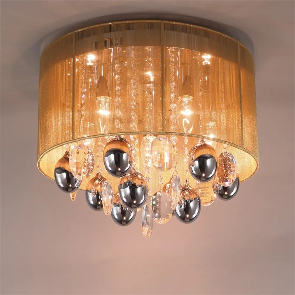 Люстра хрустальная подвесная Жаклин 5xE14x40 Вт, металл/текстиль, цвет хром/мультиколор MW-Light STLM-2017475