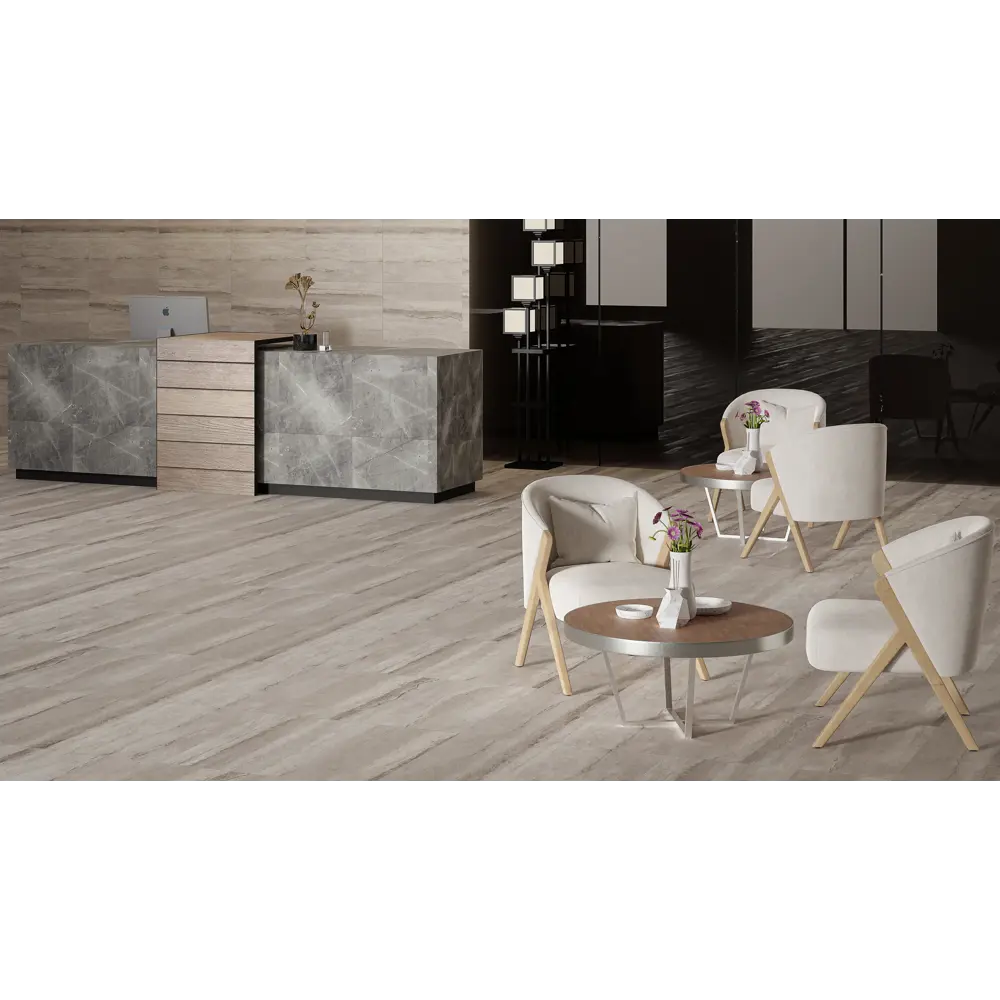Керамогранит Ceramente Stellare Travertine Pro White 60×60 см 89348037 STLM-0949023 - Вид №4