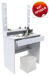 90757641 Туалетный столик с зеркалом ТС107 80x146x45 см цвет белый STLM-0370443 НЕВА