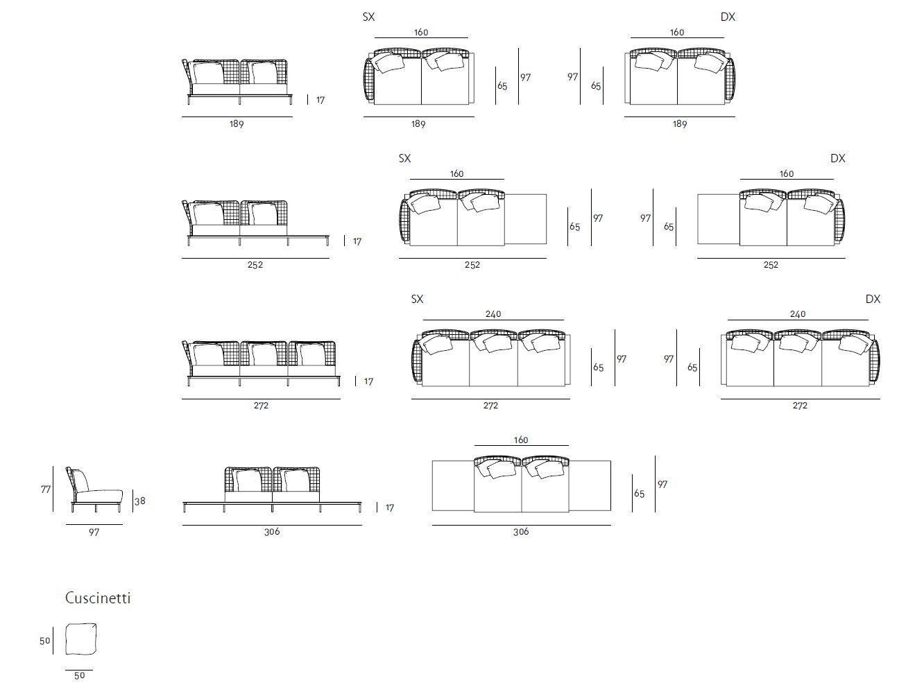 2-местный тканевый модульный садовый диван Living Divani Balestro 24 ARCH-00118787 - Вид №2