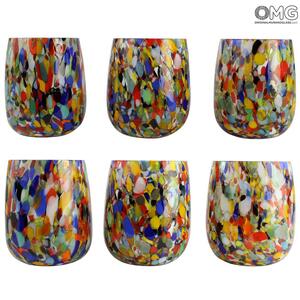 2939 ORIGINALMURANOGLASS Набор из 6 стаканов - карнавал - Original Murano Glass OMG 7 см