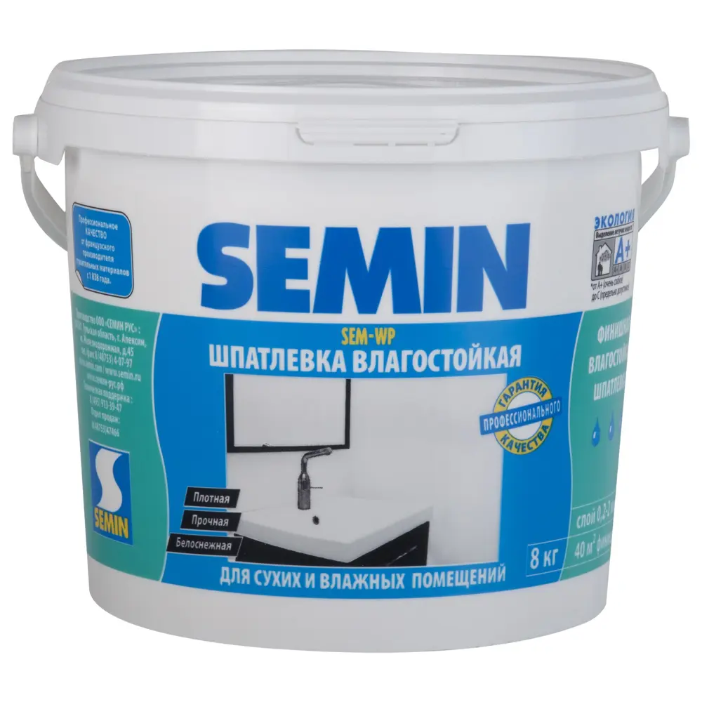 Шпаклёвка полимерная финишная Semin SEM-WP 8 кг STLM-2007236