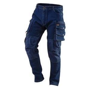 Брюки рабочие с усилением колена Neo Tools Denim синие размер XL рост 184-187