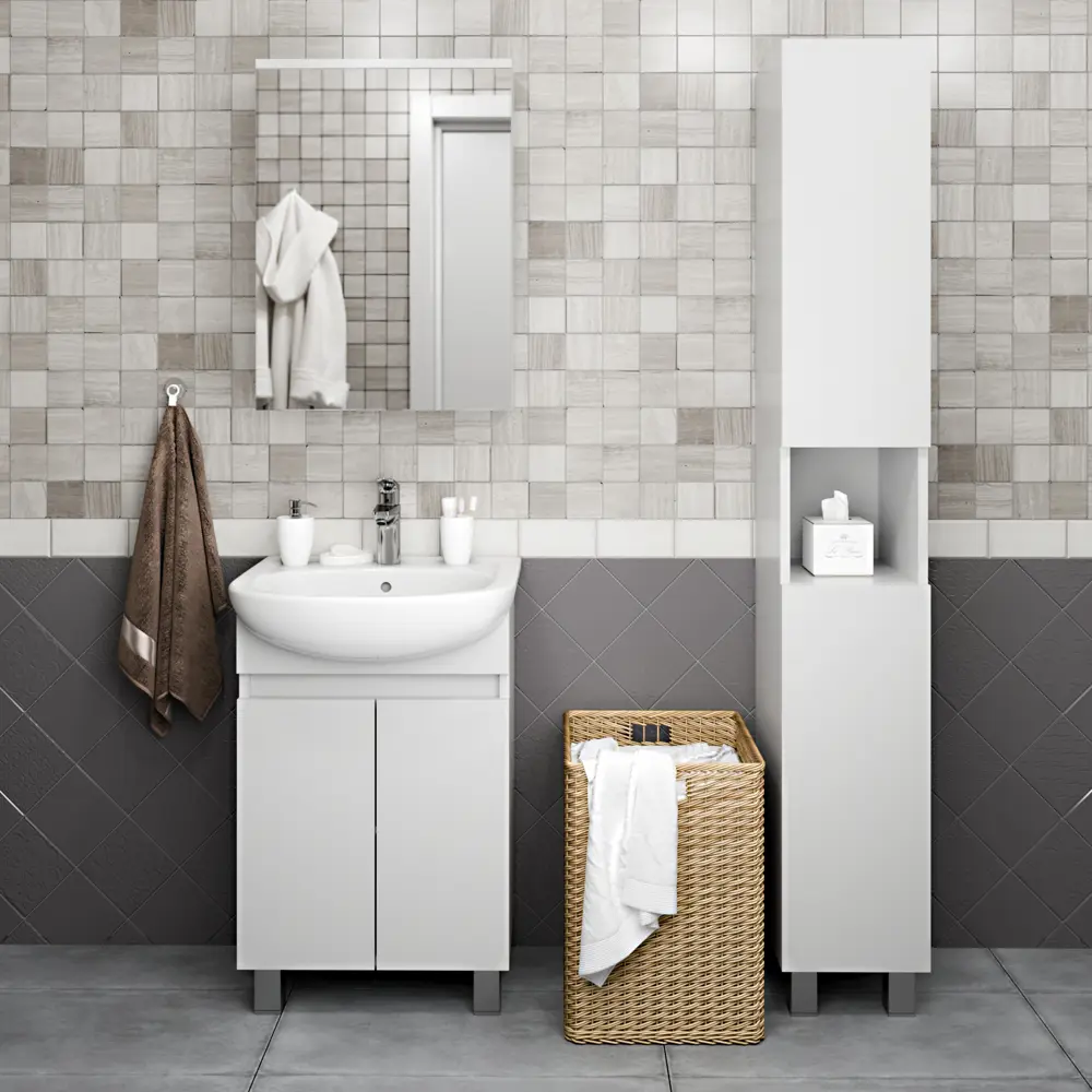 Тумба Santreyd Элегия для ванной с полкой, белая 83591324 Соло STLM-0042292 - Вид №4