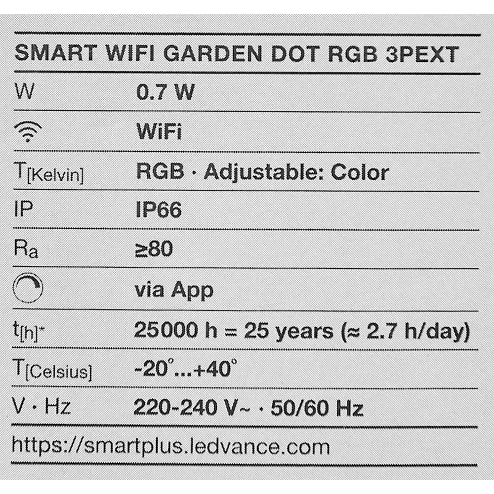 Садовый светильник ночник 3PEXT RGB 0.7 Вт 110 Лм IP65 LEDVANCE STLM-2162314 - Вид №10