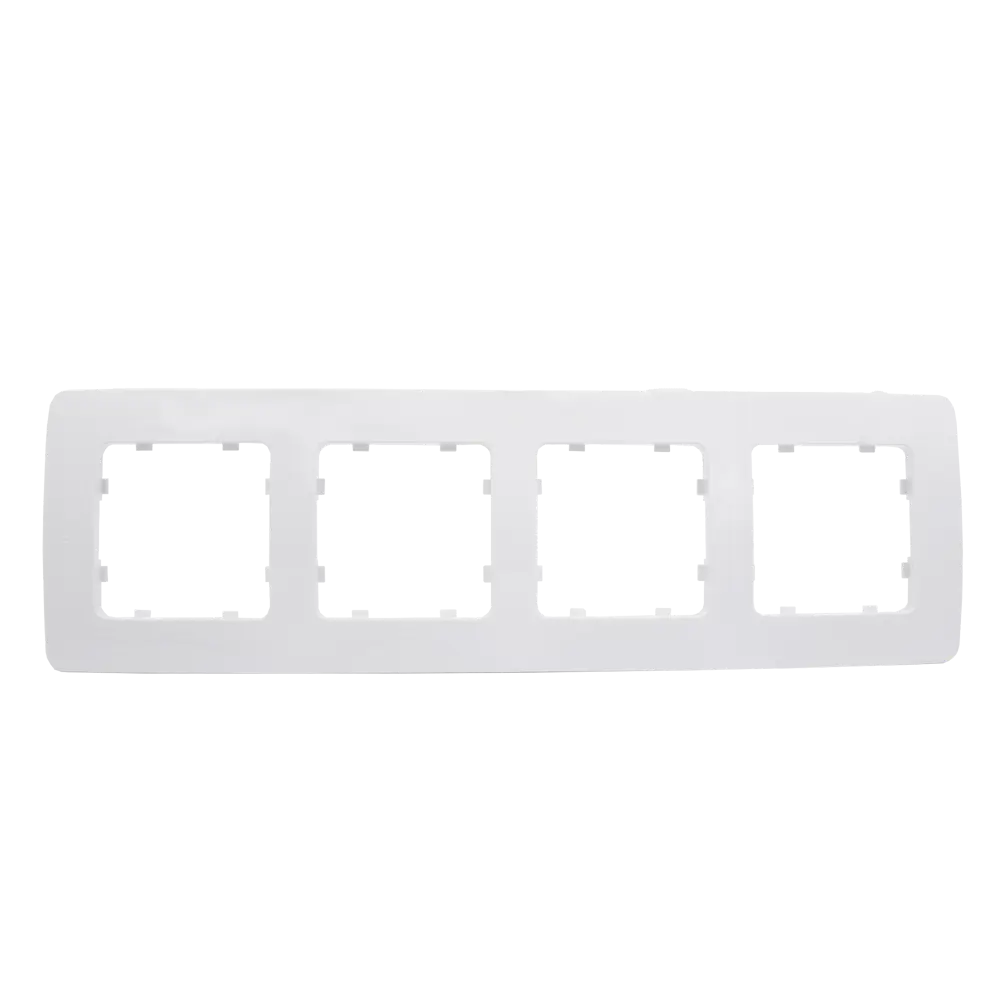 Рамка для розеток и выключателей Hegel 4 поста цвет белый STLM-2194642