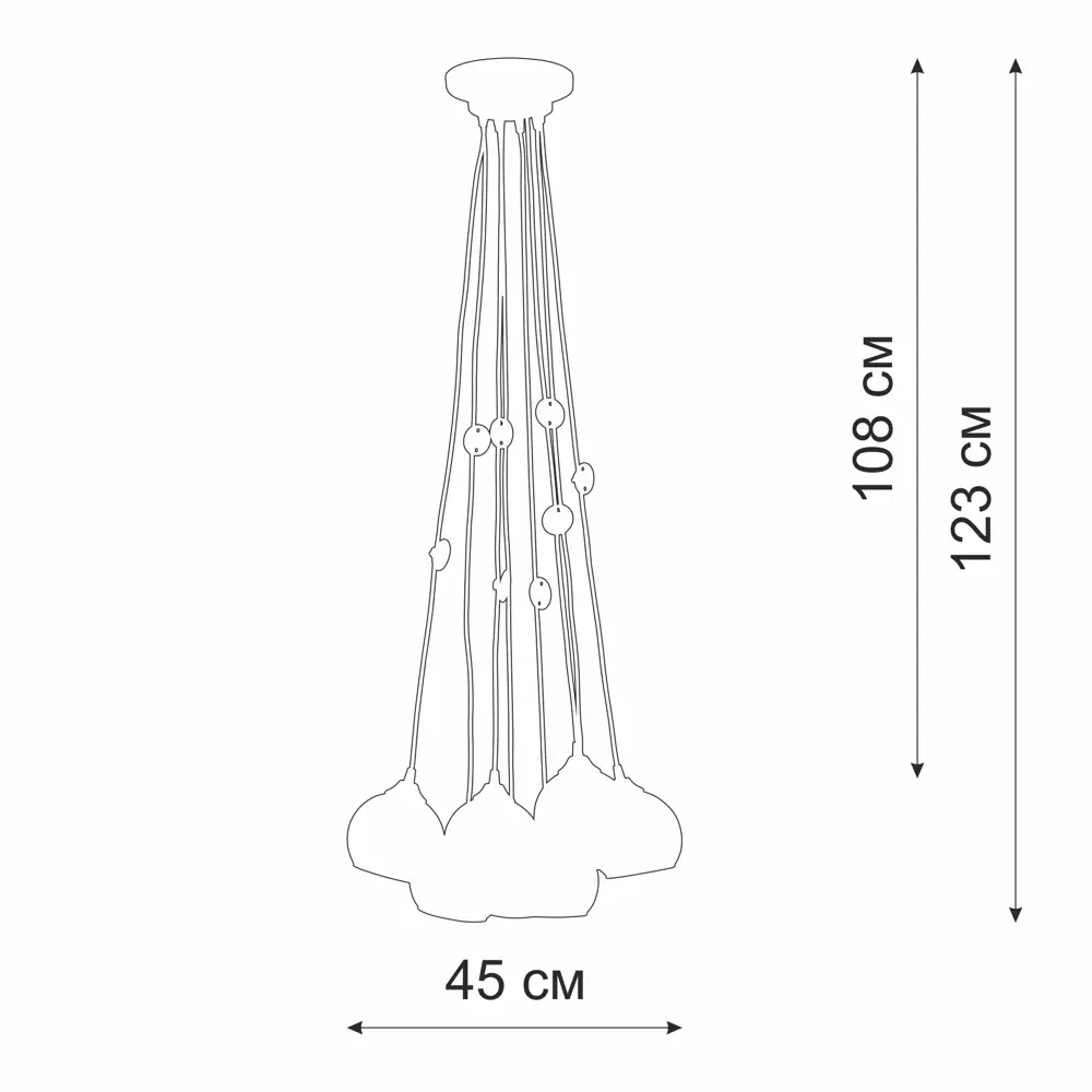 Люстра Vitaluce 8 ламп 24м² Е14 цвет белый матовый STLM-2189194 - Вид №6