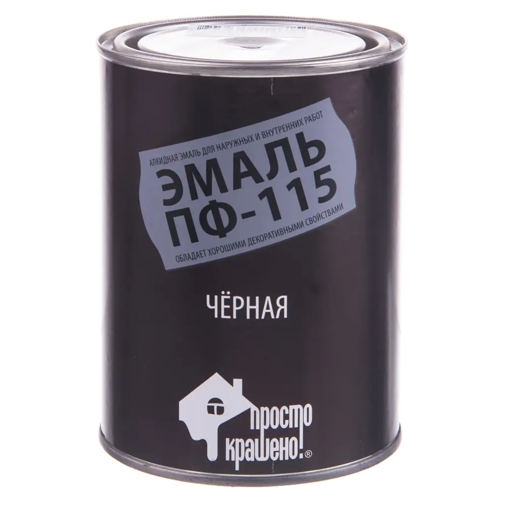 Эмаль Простокрашено ПФ-115 цвет чёрный 0.9 кг 11904929 STLM-2014588 
