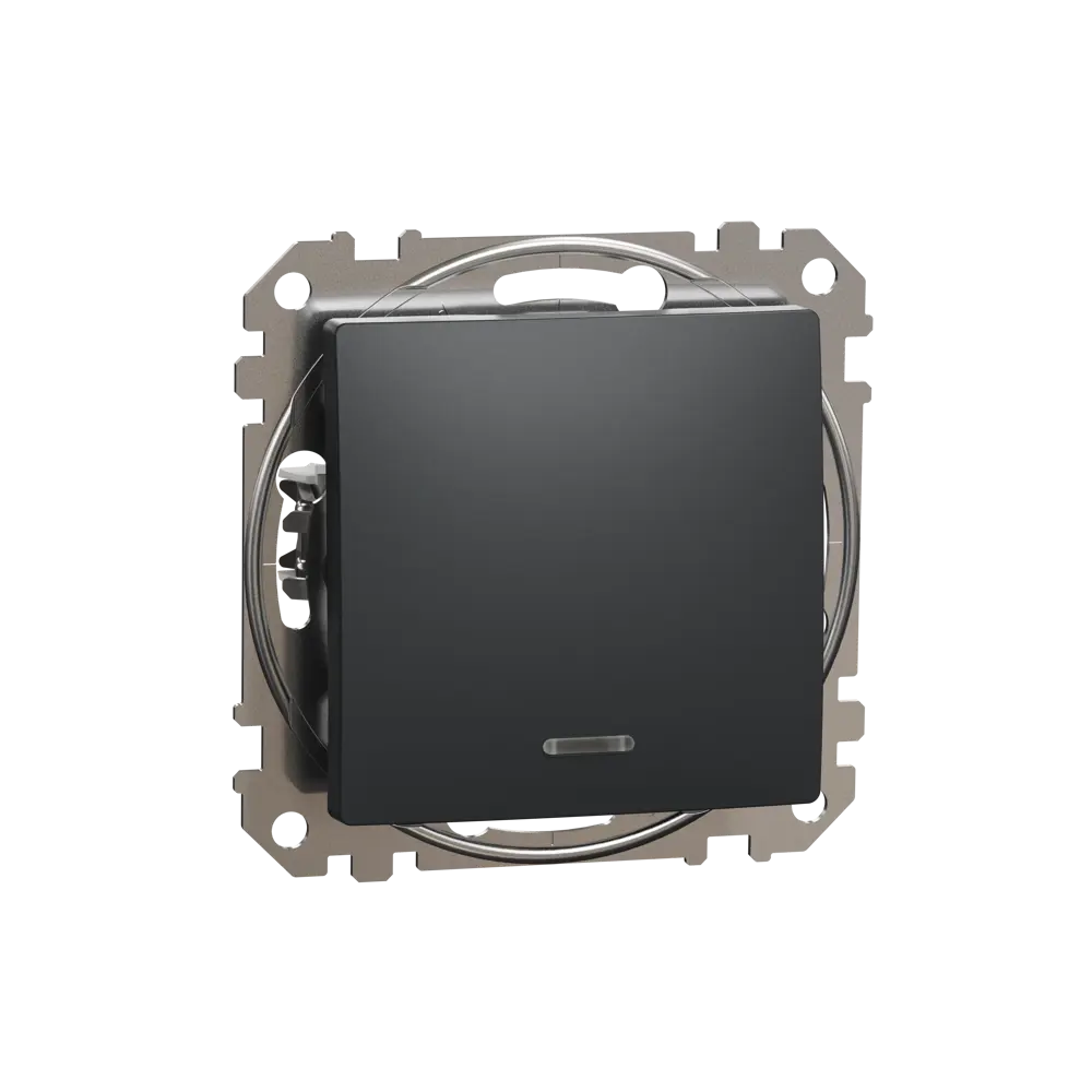 Выключатель встраиваемый Systeme Electric Sedna Design 1 клавиша с подсветкой, цвет антрацит Sedna Design Elements STLM-2171660 - Вид №1