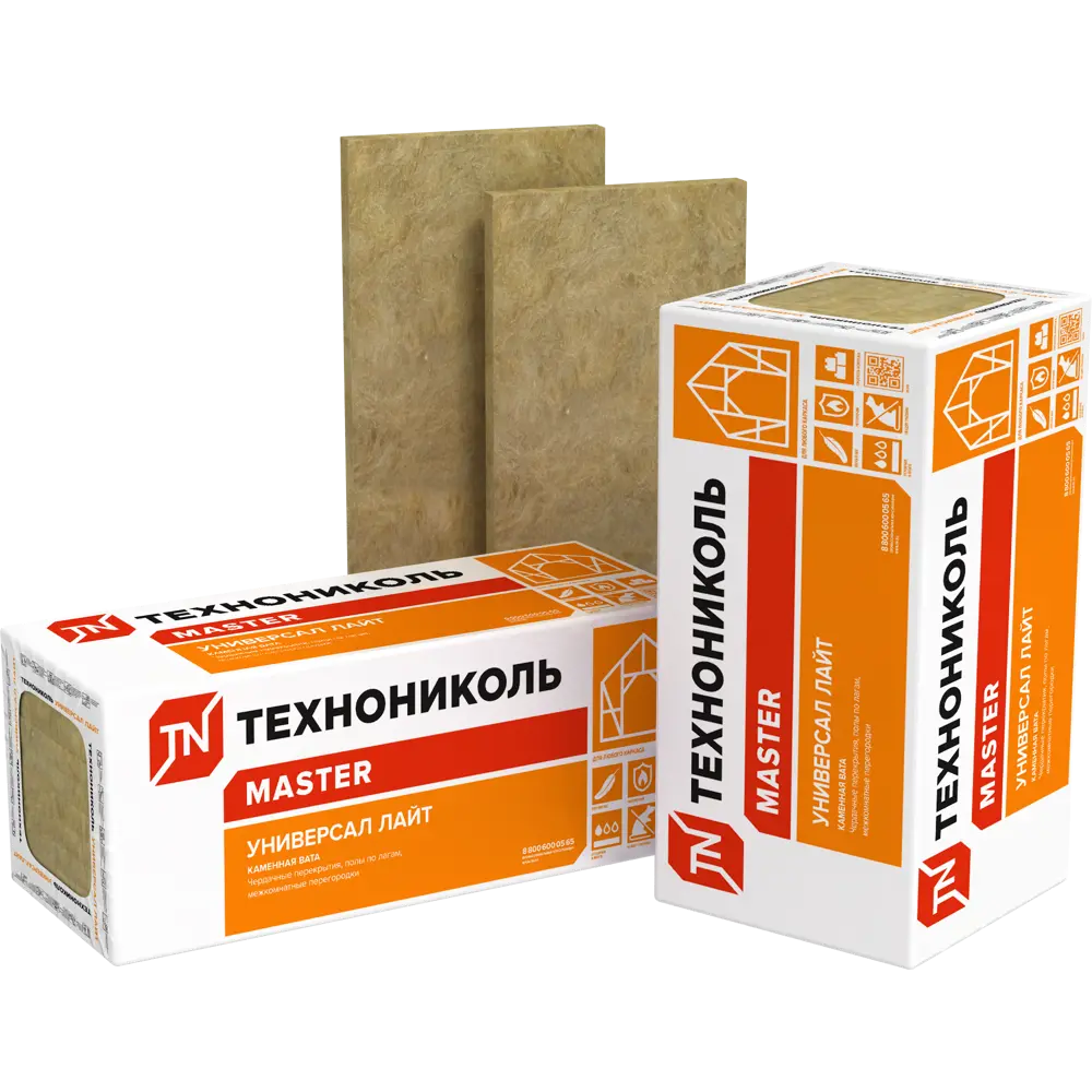 Утеплитель Технониколь Универсал Лайт 100 мм 4 шт 600x1200 мм 2.88 м² STLM-2050626 - Вид №1