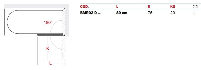 Стеклянная стена ванны INDA® SOPRAVASCA ARCH-00057356 - Вид №3