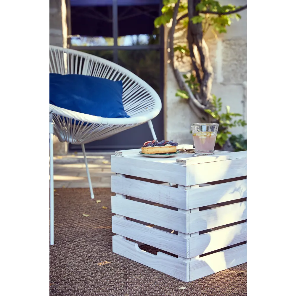 Стул садовый Акапулько 69x78.5x71.5 см сталь/искусственный ротанг белый Santreyd STLM-2078512 - Вид №15