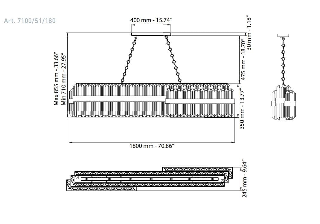 Светодиодный подвесной светильник из свинцового хрусталя Patrizia Volpato Diamante ARCH-00106659 - Вид №8