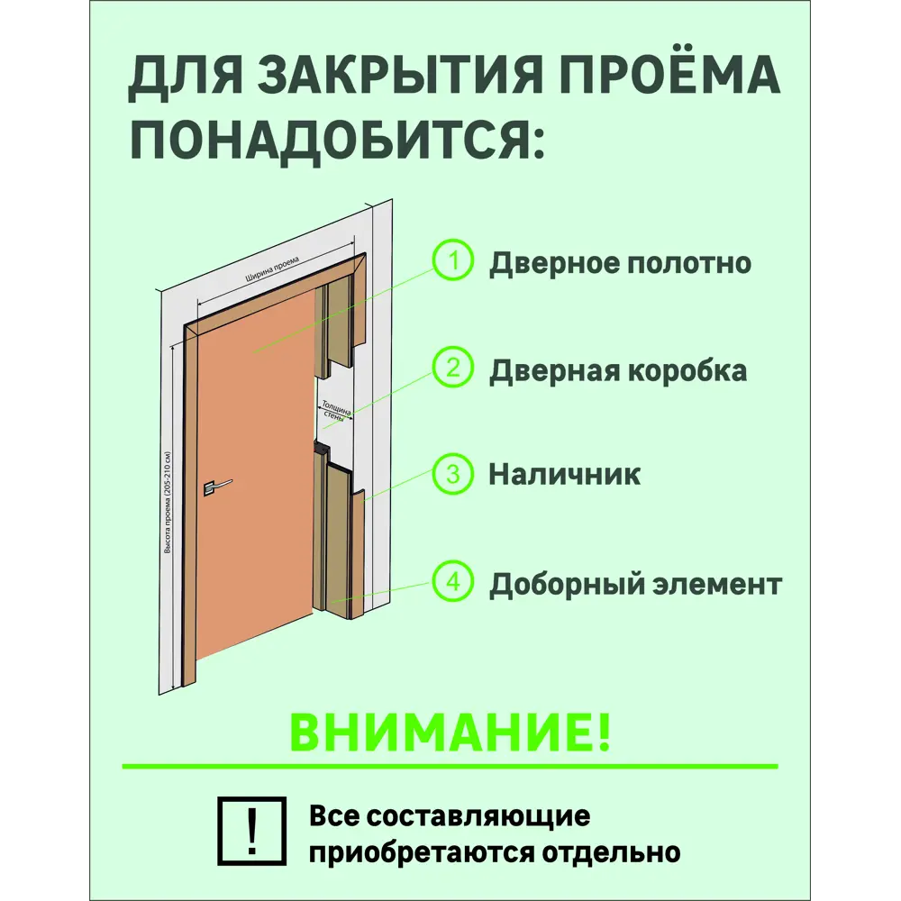 Полотно дверное остеклённое Мюнхен 90x200 см, ламинация, цвет слоновая кость 3D VERDA STLM-2196344 - Вид №3