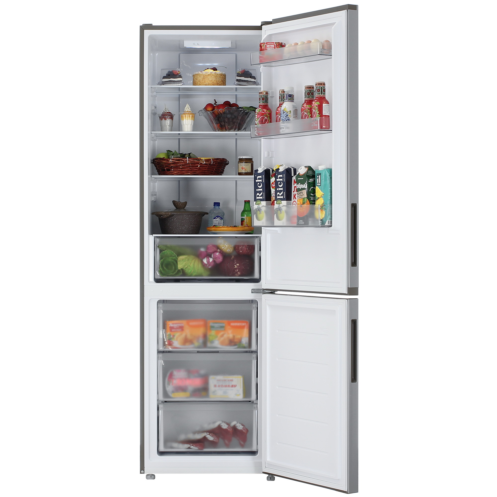 9267979 Холодильник с морозильником   Candy CFN6200S серебристый STDN-0147511 - Вид №5