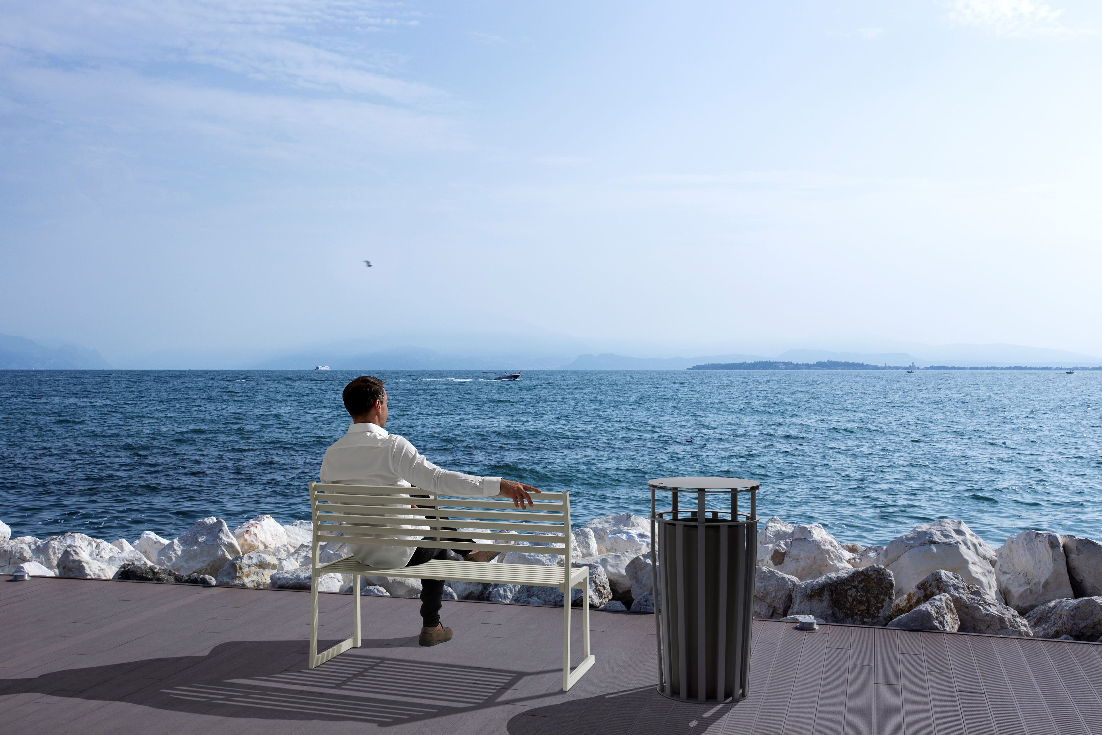 Штабелируемая металлическая скамья со спинкой Urbantime Cortina.026 ARCH-00056284 - Вид №1