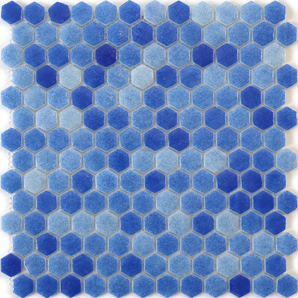 Мозаика стеклянная Natural STP-BL010-HEX 29x29 см цвет синий Santreyd Steppa STLM-2142919