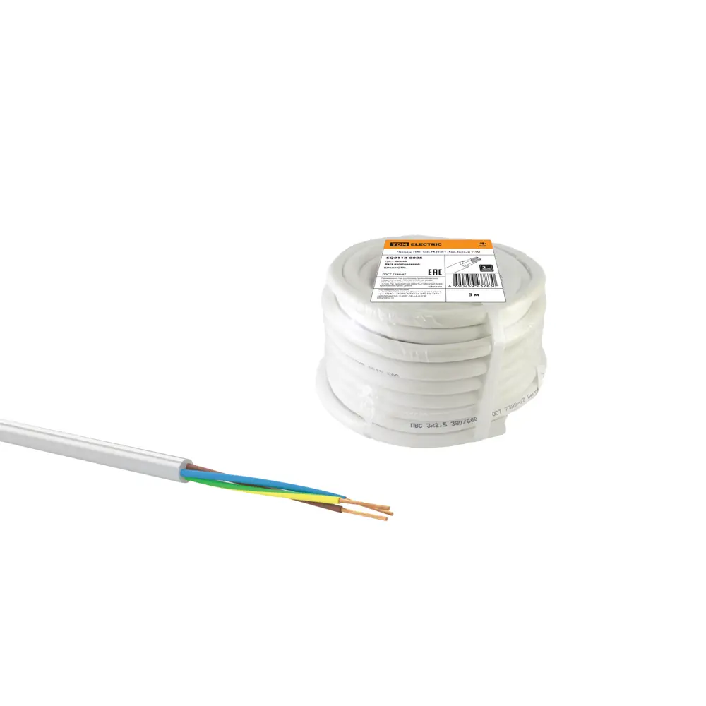 Провод TDM Electric ПВС 3x0.75мм² 5м для подключения электрооборудования 84574148 STLM-1570983 - Вид №2