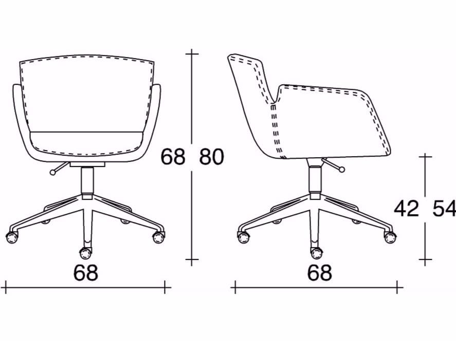 Офисное кресло с регулируемой высотой и кожаными колесами с 5 спицами TALIN Nubia ARCH-00027682 - Вид №2