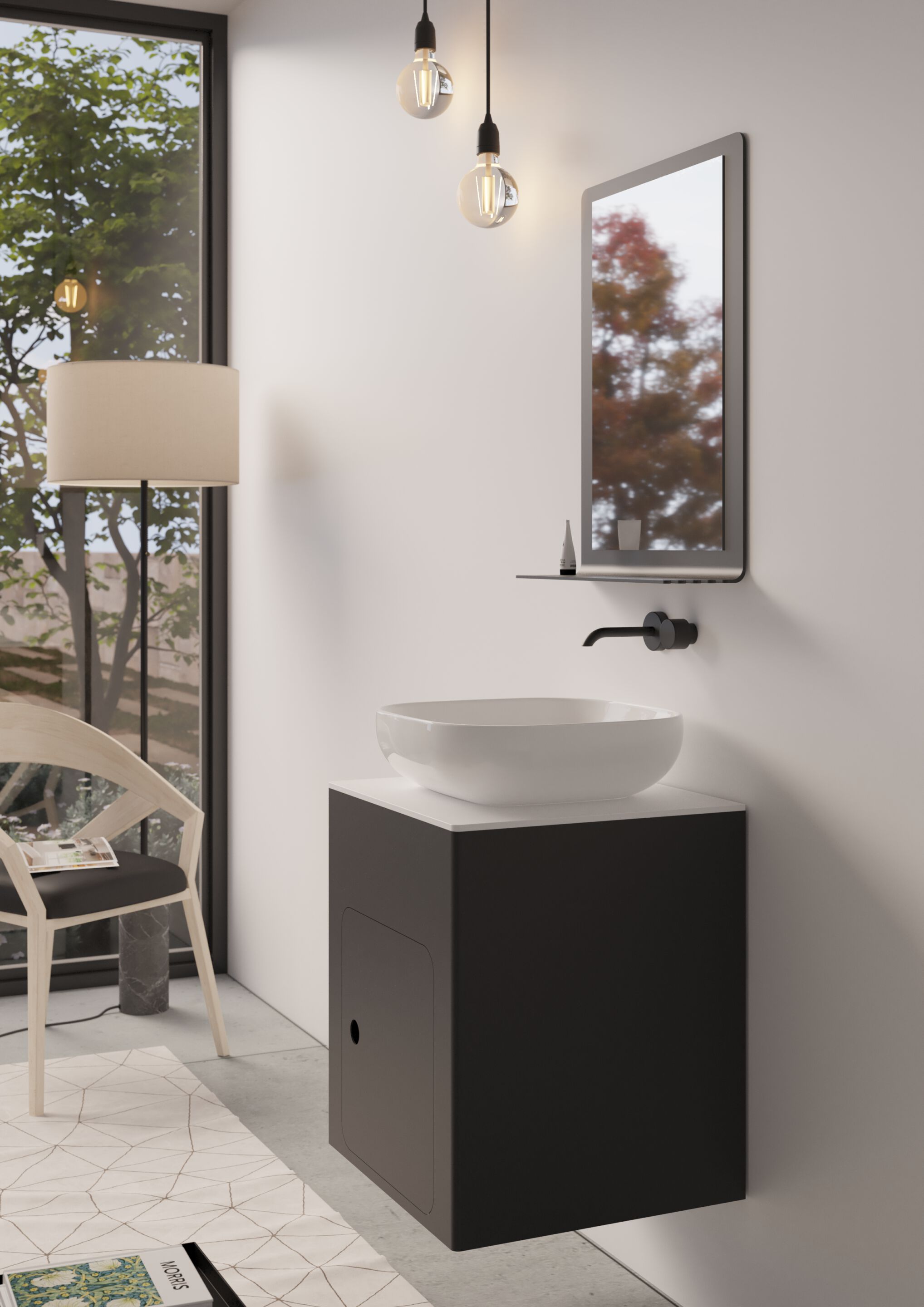 Алюминиевый подвесной умывальник с дверцами GSG Ceramic Design NEW YORK ARCH-00038928 - Вид №2