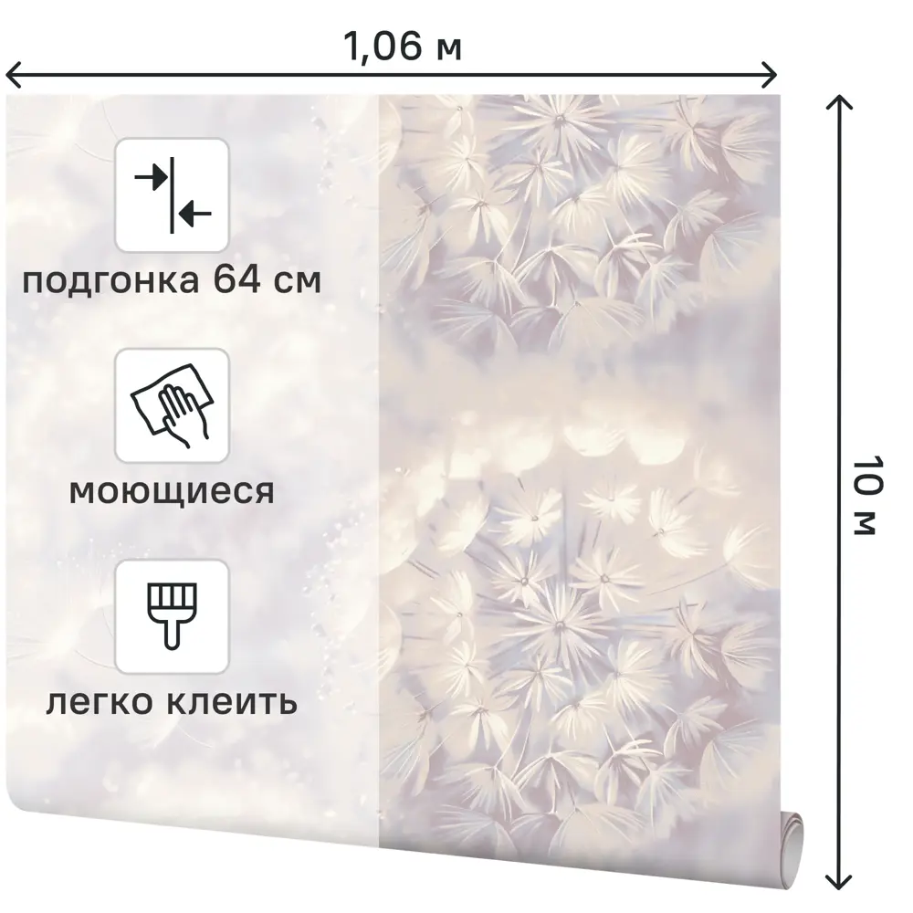 Флизелиновые обои Palitra Home Rosinka фиолетовые с растительным рисунком 89411620 STLM-1571387 - Вид №1