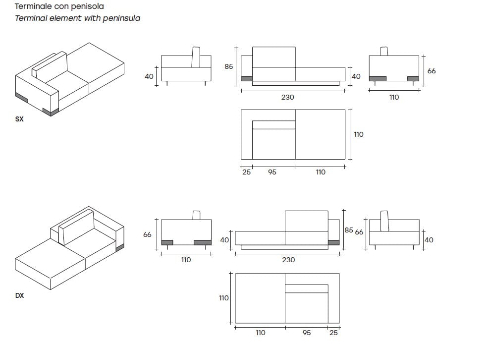Линейный диван FIAM ITALIA CARRARA ARCH-00140908 - Вид №23