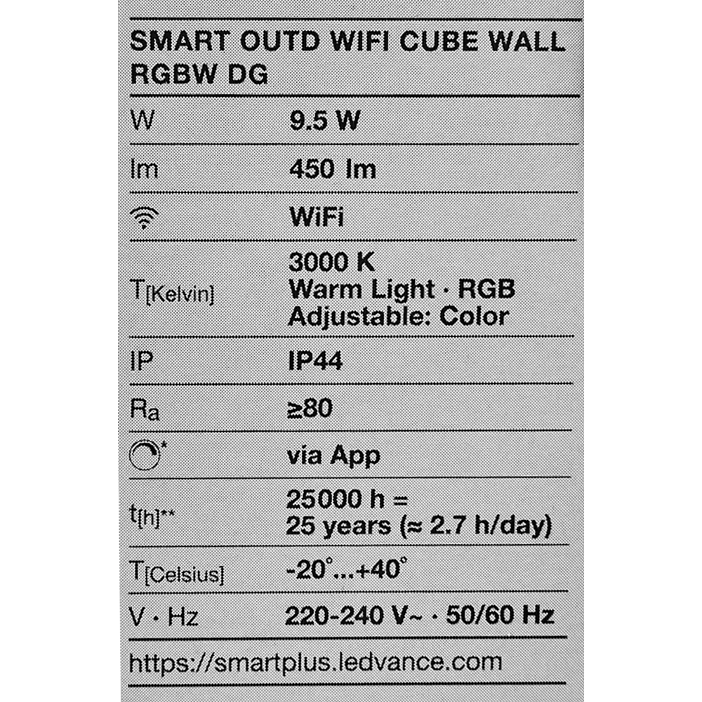 Фонарный столб 80 см WiFi RGBW 9.5 Вт 450 Лм IP44 LEDVANCE STLM-2150851 - Вид №11