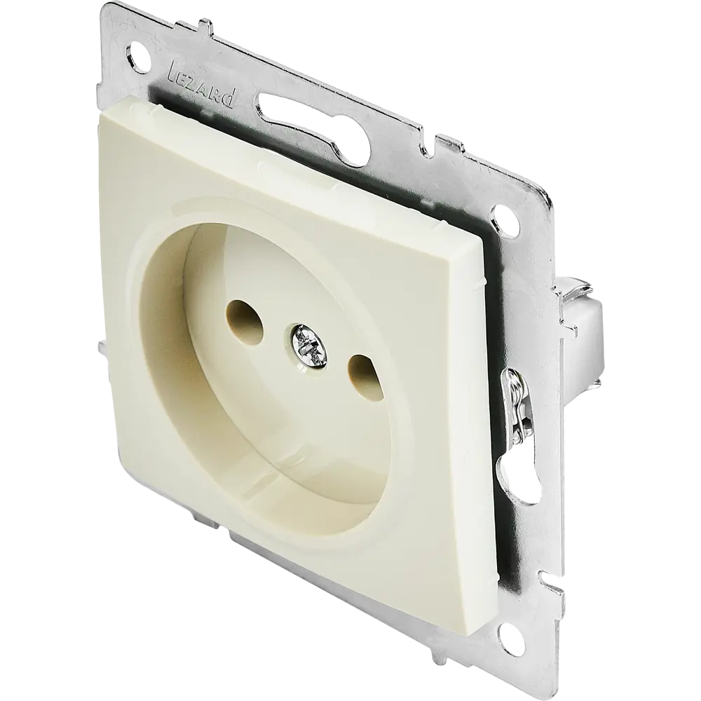 Розетка Lezard Karina без заземления цвет кремовый STLM-2046147 - Вид №1