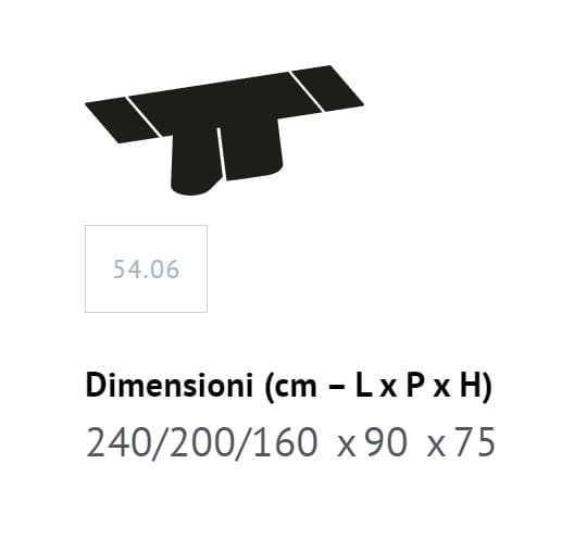 Прямоугольный выдвижной стальной обеденный стол с столешницей SuperMarmo Bontempi Casa KIMONO ARCH-00124652 - Вид №1