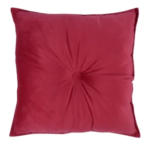 Подушка с пуговицей Бархат 43x43 см цвет красный