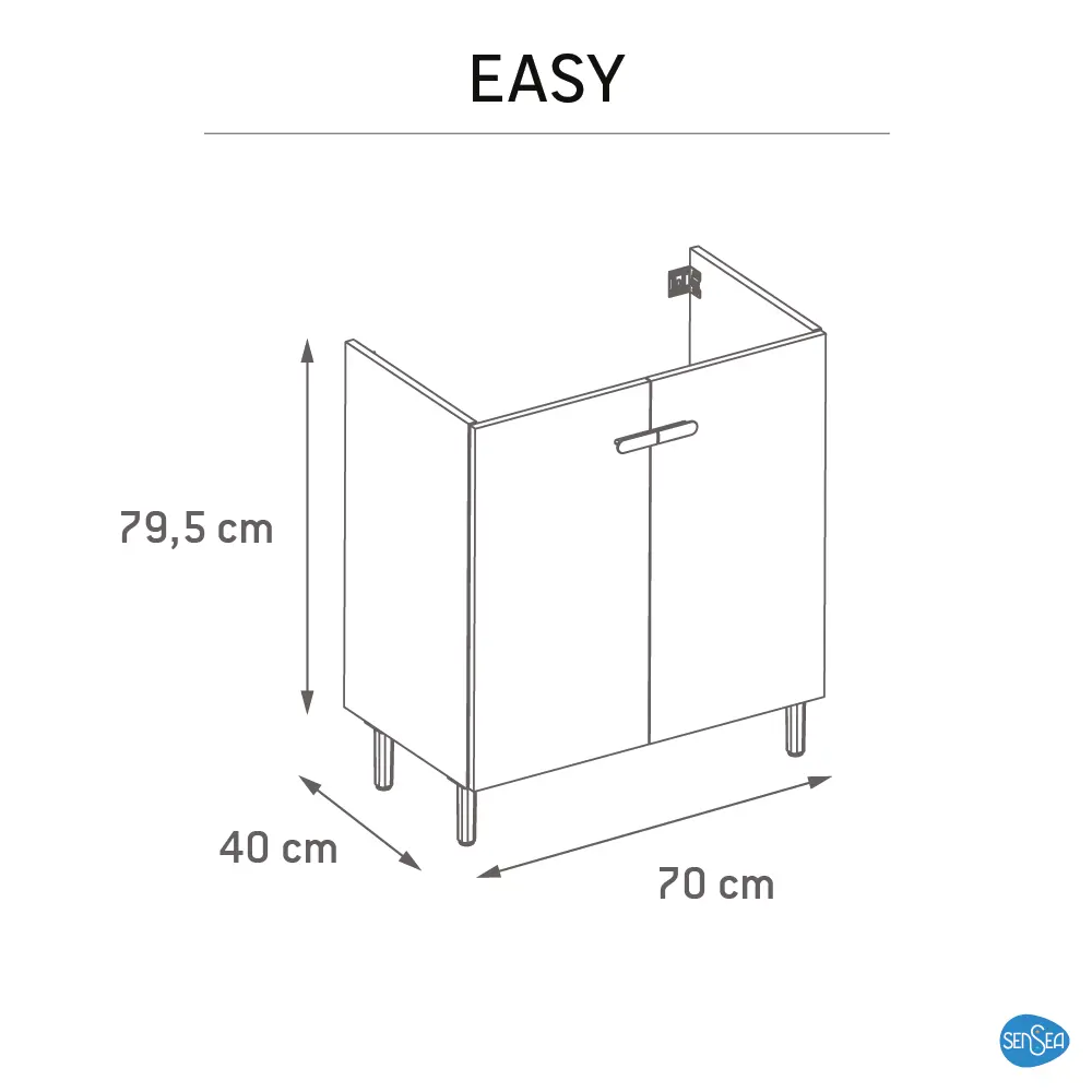 Тумба под раковину напольная Sensea Easy 70 см цвет белый STLM-2169681 - Вид №8