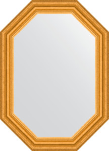 BY 7081 Зеркало в багетной раме - состаренное золото 67 mm EVOFORM Octagon