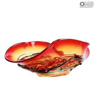583 ORIGINALMURANOGLASS Декоративная чаша Sombrero rosso - муранское стекло OMG 40 см