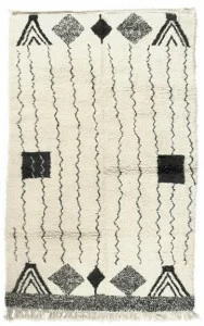 AFOLKI Прямоугольный шерстяной коврик с геометрическими мотивами Beni ourain Taa1111be