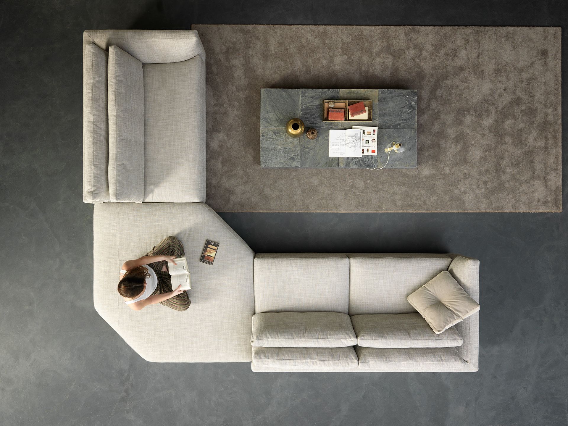 Секционный угловой диван из ткани VALENTINI Александр ARCH-00134967 - Вид №9