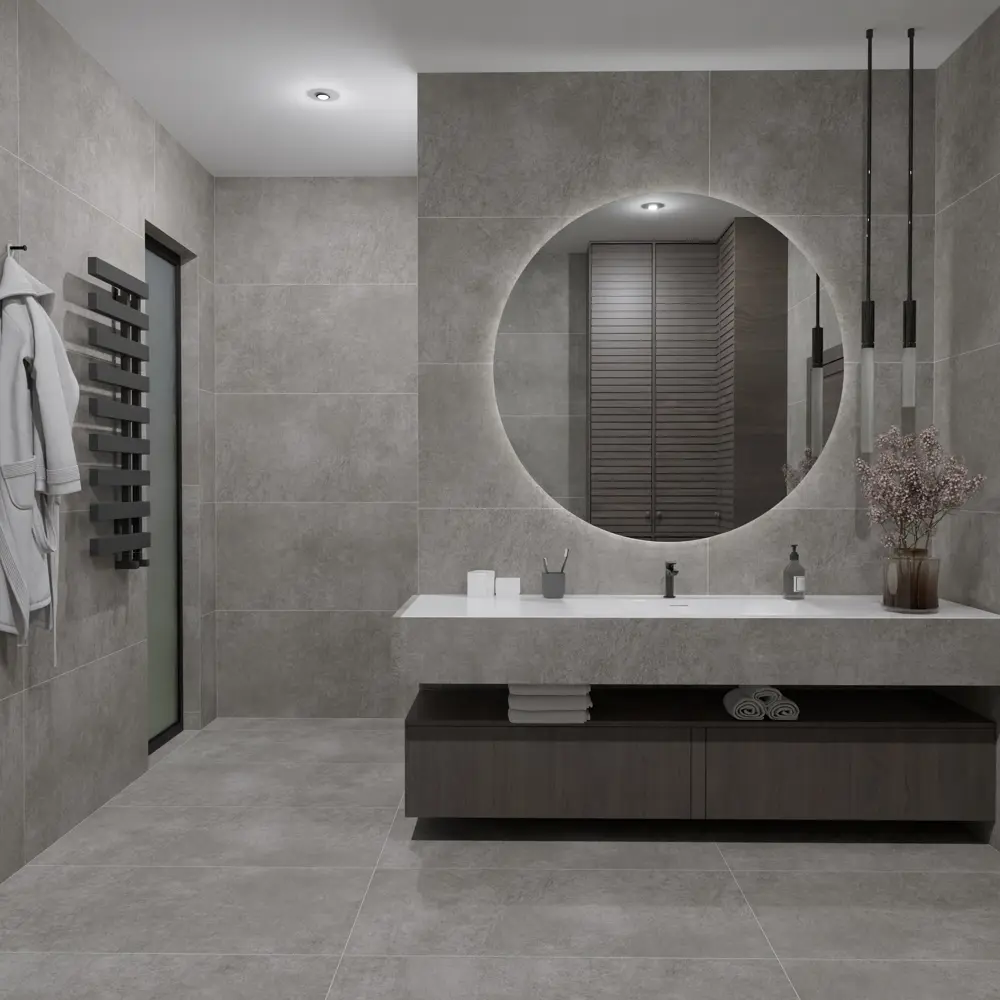 Глазурованный керамогранит Аксима Триполи 60x120 см 1.44 м² матовый цвет серый AXIMA TRIPOLI STLM-2073538 - Вид №5