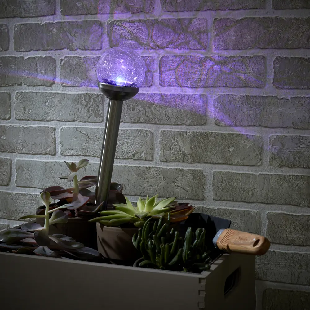 Светильник садовый Inspire Ferula на солнечных батареях, со сменой цвета RGB, цвет никель STLM-2052596 - Вид №3