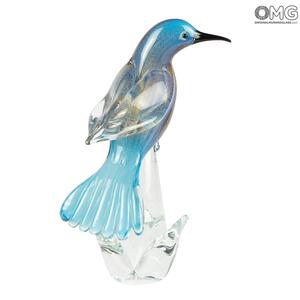 2898 ORIGINALMURANOGLASS Скульптура - Синий дрозд - Original Murano Glass OMG 20 см