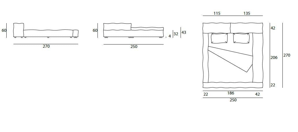 Съемная двуспальная кровать из ткани Living Divani Extrasoft ARCH-00102868 - Вид №8