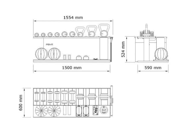 Оборудование для фитнеса из нержавеющей стали и дерева PENT ANA COMBO ARCH-00105027 - Вид №13