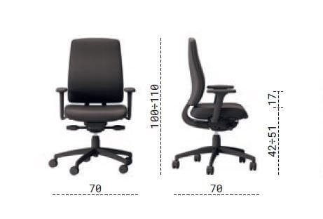 Офисное кресло из ткани с 5 спицами Las Mobili Оскар ARCH-00124270 - Вид №3