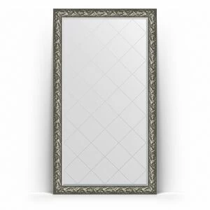 BY 6365 Зеркало напольное с гравировкой в багетной раме - византия серебро 99 mm EVOFORM Exclusive-G floor