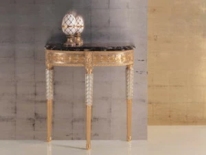 Rozzoni Консольный столик в форме полумесяца сусальным золотом Imperial
