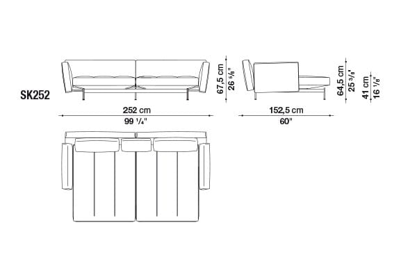 Кожаный диван с полуостровом B&B Italia SAKé ARCH-00023880 - Вид №25