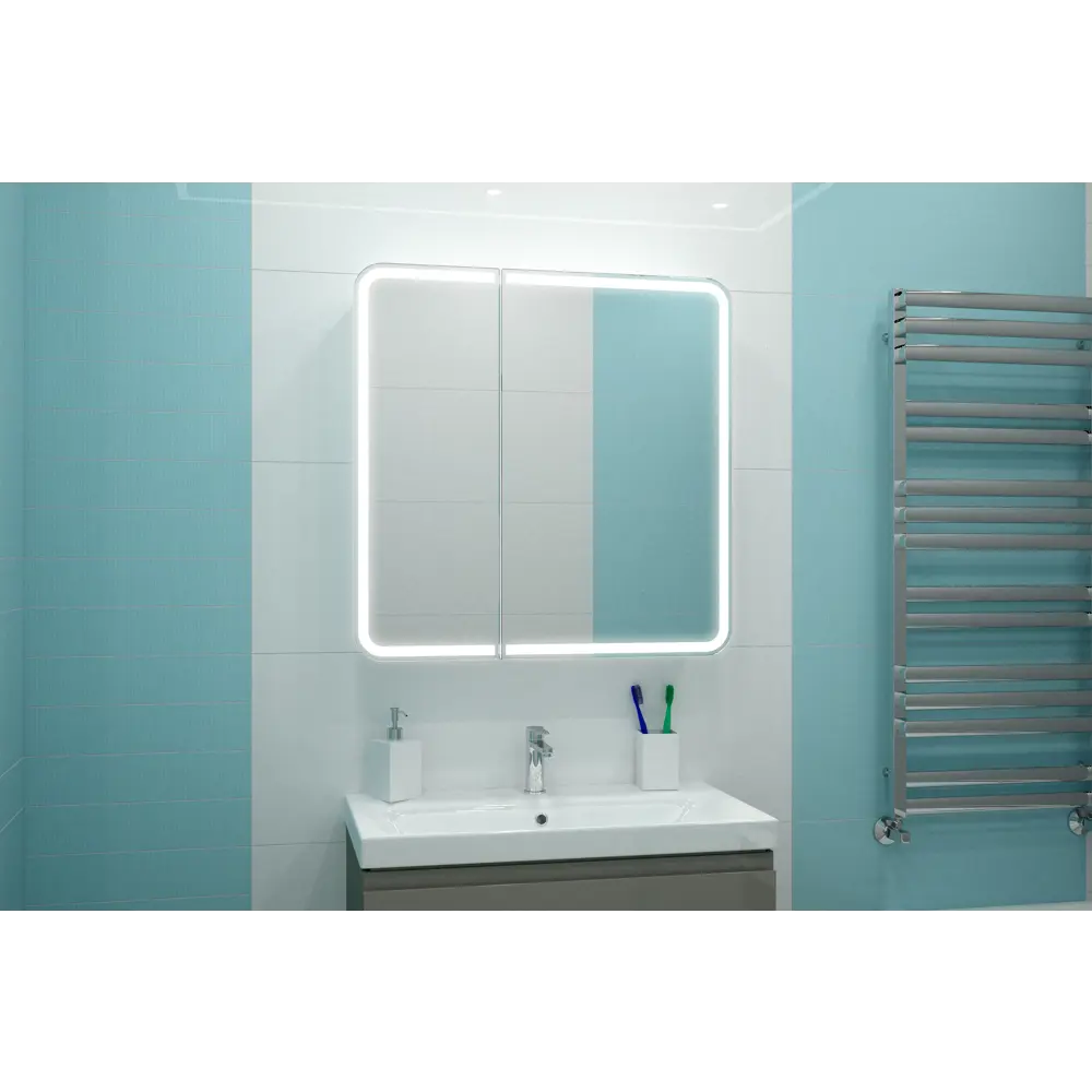 Зеркальный шкаф Santreyd Elmer с LED-подсветкой для ванной 80×80 см 83127327 STLM-0039198 - Вид №8