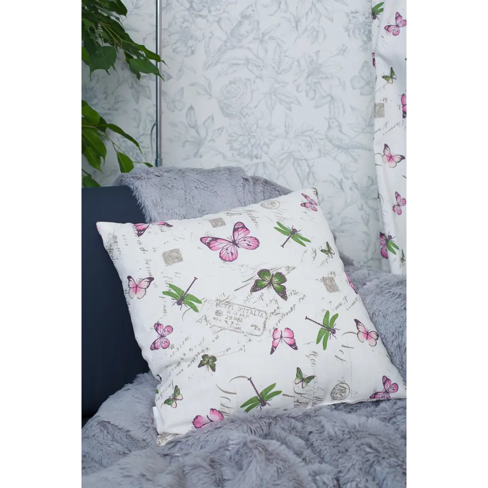 Подушка декоративная «Бабочки» 40х40 см цвет розовый Altali STLM-2105914 - Вид №6