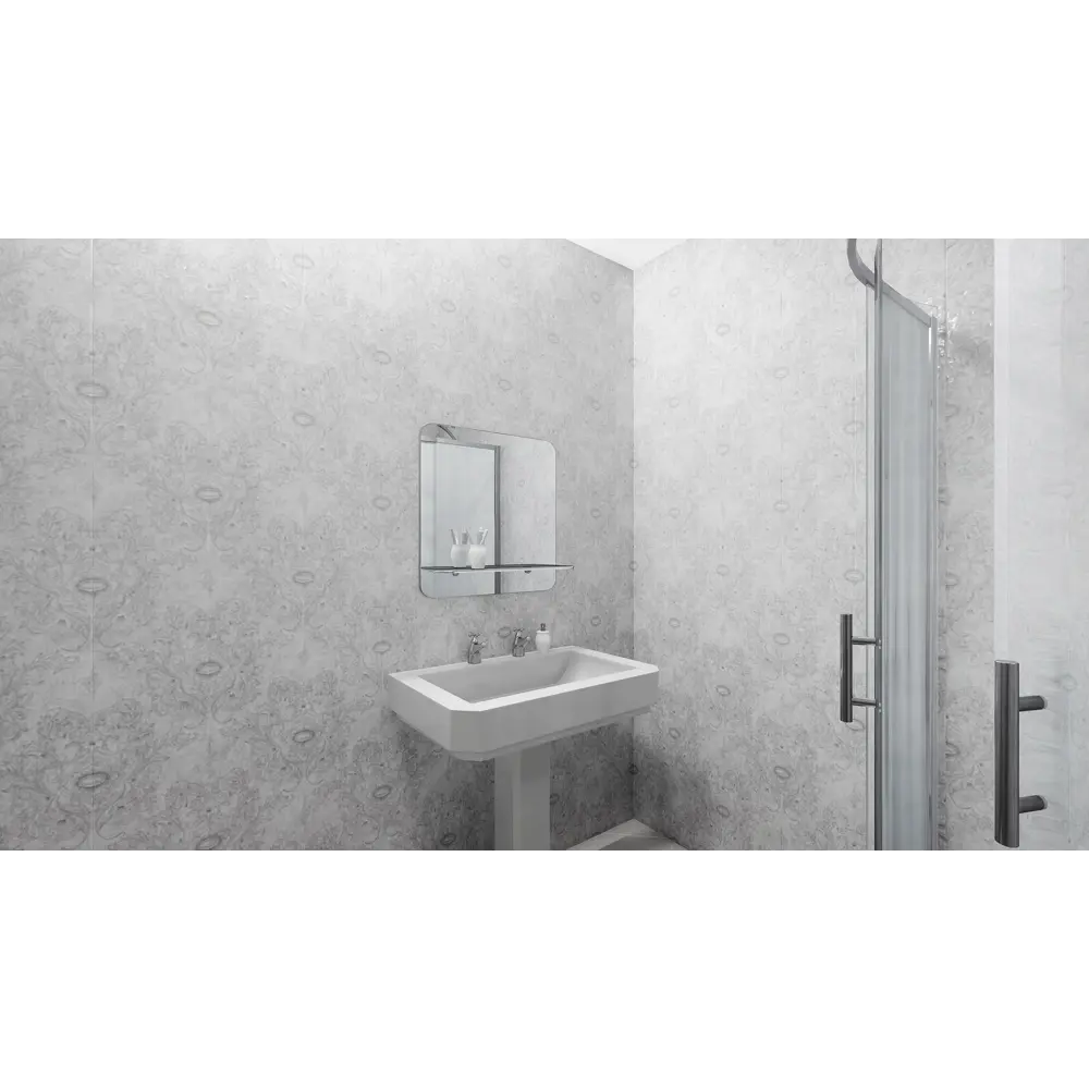 Панель ПВХ Вензель серый 8 мм 2700х250 мм 0.675 м² КРОНАПЛАСТ STLM-2031968 - Вид №4