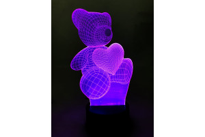 16781551 Светодиодный ночник голограмма Мишка, 7 цветов, 3DBear CADENA